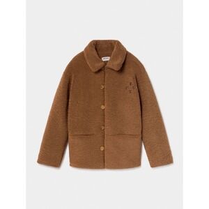 BOBO CHOSES Brown Teddy Fleece Button Front Jacket Womens xs